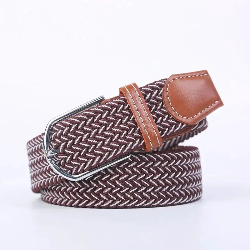UrbanFlex Unisex Knitted Pin Buckle Belt Elastic Braided Canvas Stretch For Comfortable Jeans Wear
