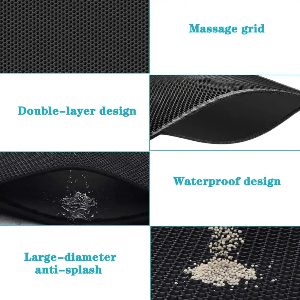 Double Layer Cat Litter Mat Waterproof Non Slip Pet Litter Box Mat Washable Bed Pad With Gift