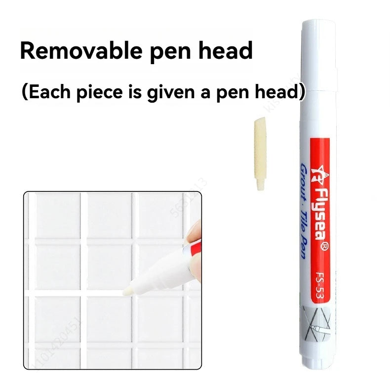 Simples Market grout pen marker, waterproof tile seam pen with removable pen head in white