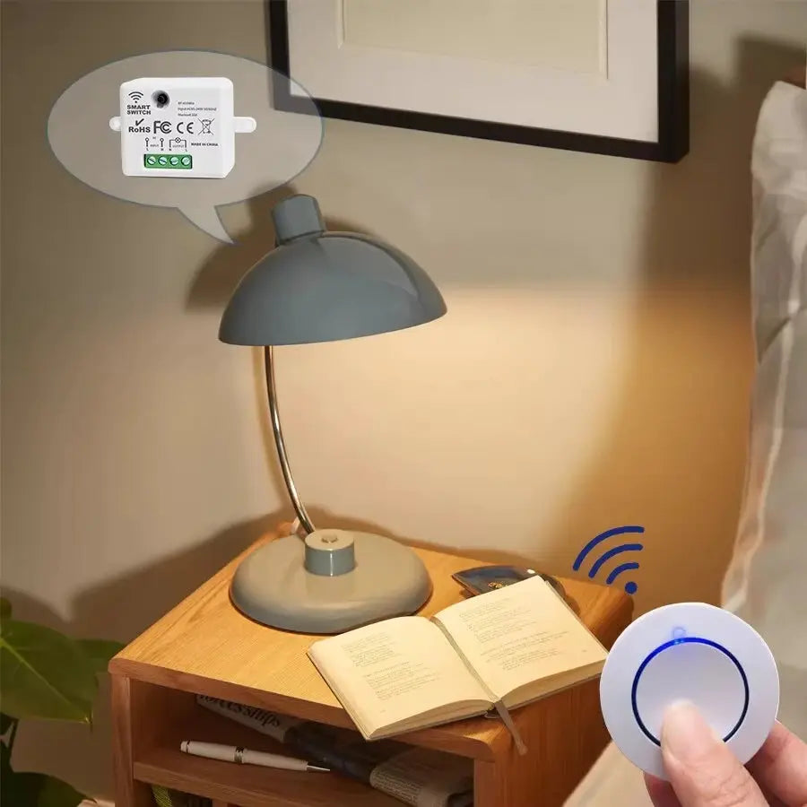 RF 433MHz Wireless 10A Relay Light Switch 220V 110V Mini Round Button Wall Panel Switch For LED Lamp