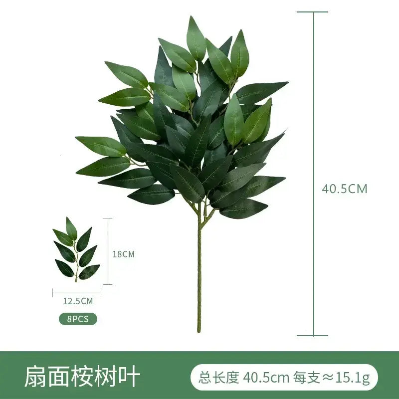 Artificial eucalyptus leaf stems by Simples Market, 8 pcs, green faux foliage for wedding and home decor
