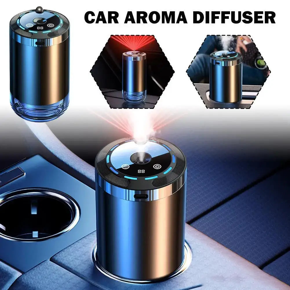 Car Fragrance Humidifier with Digital Display 5 Modes Scent Diffuser for Odor Elimination Universal Car Diffuser