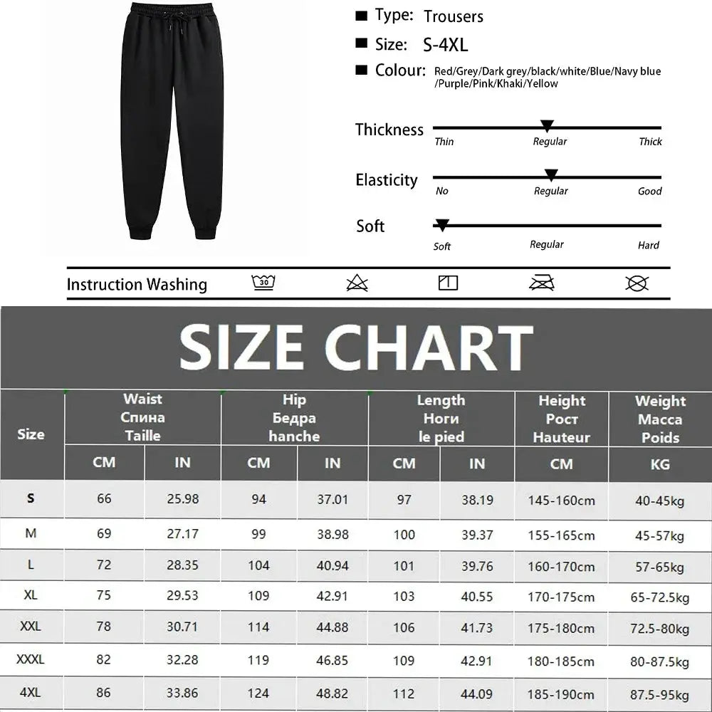 Men's fleece sweatpants, black jogger-style casual gym trousers.