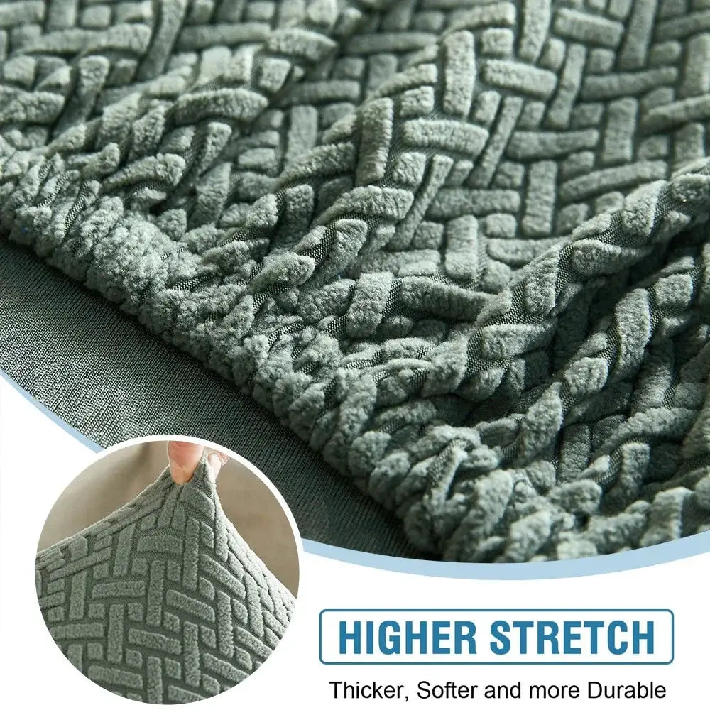 Thick jacquard sofa seat cushion cover by Simples Market, gray textured removable slipcover.
