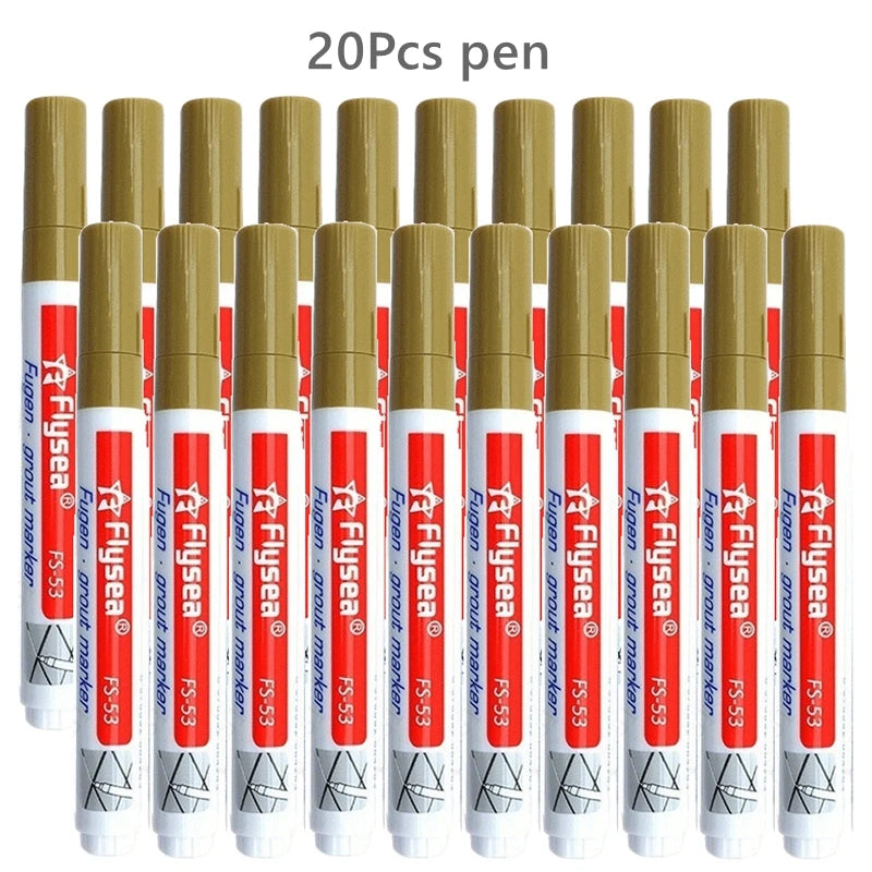 Grout pen set 20Pcs by Simples Market in black, white, beige for tile grout repair; waterproof