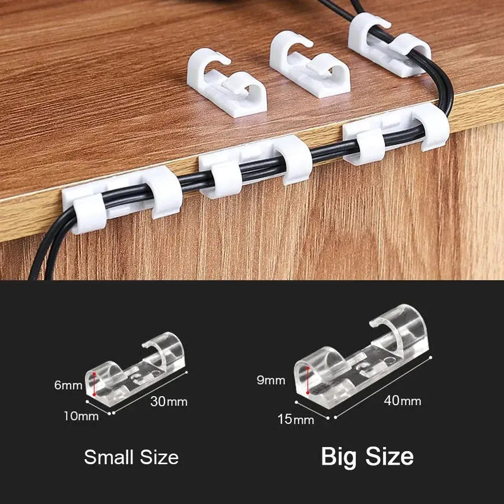 NeatCable Self Adhesive Cable Organizer Clips for Desk and Wall Mount to Manage PC Mouse USB Power Cords