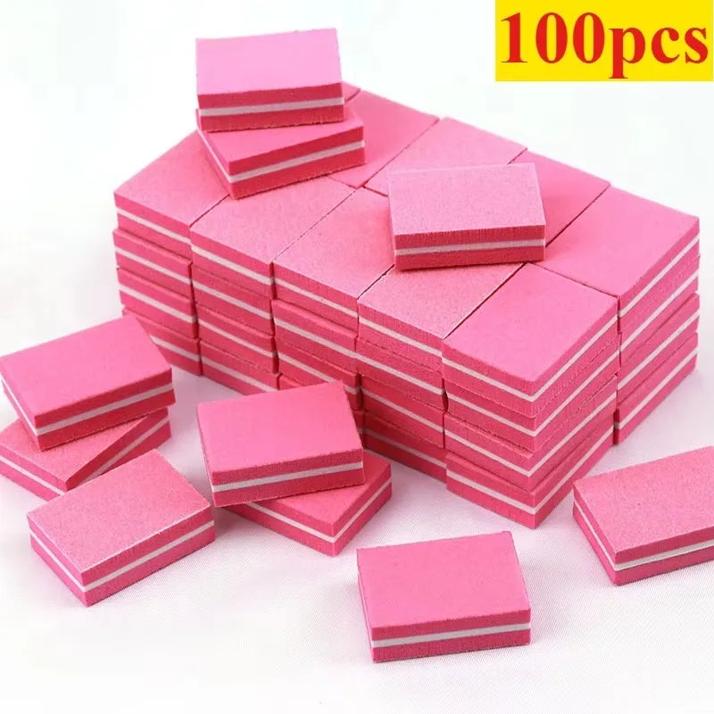 10 To 100 Pcs Mini Buffing Sanding Files Block For Manicure Pedicure Nail Art Buffer Polish Tools