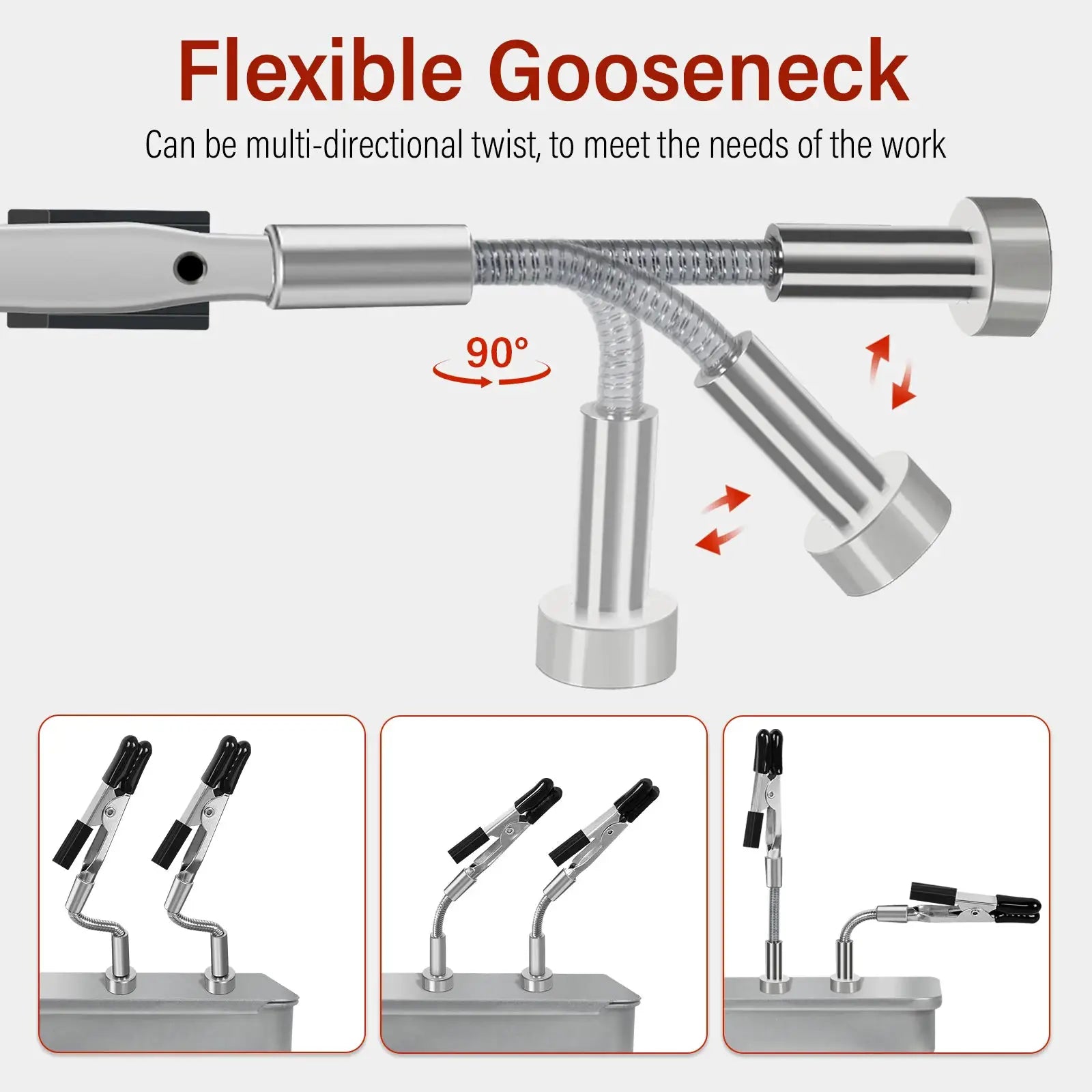 NEWACALOX Soldering Helping Hands Four Magnetic Flexible Arm Welding Assistant PCB Clamp Third Hand Repair Tools