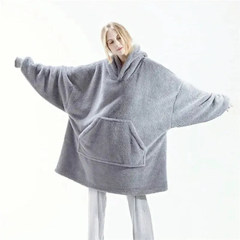 CozyNest Women Thick Fleece Hooded Jacket Ultra Warm Pullover With Double Fleece For Home And Outdoors