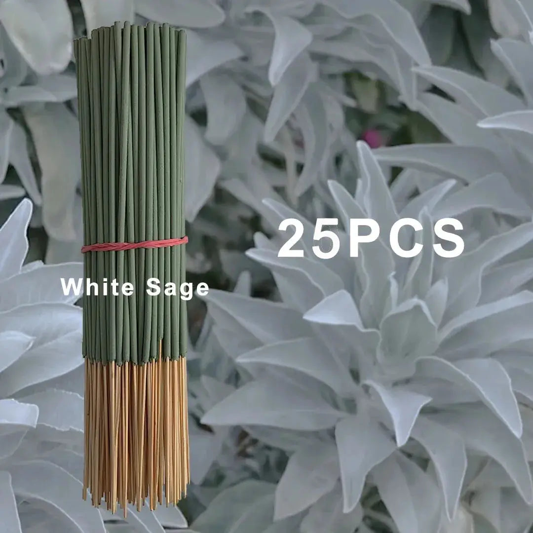 White Sage Incense Sticks Pack 20 50 8.66 Inch Long For Yoga And Meditation Purifies Mind And Eliminates Negative Energy
