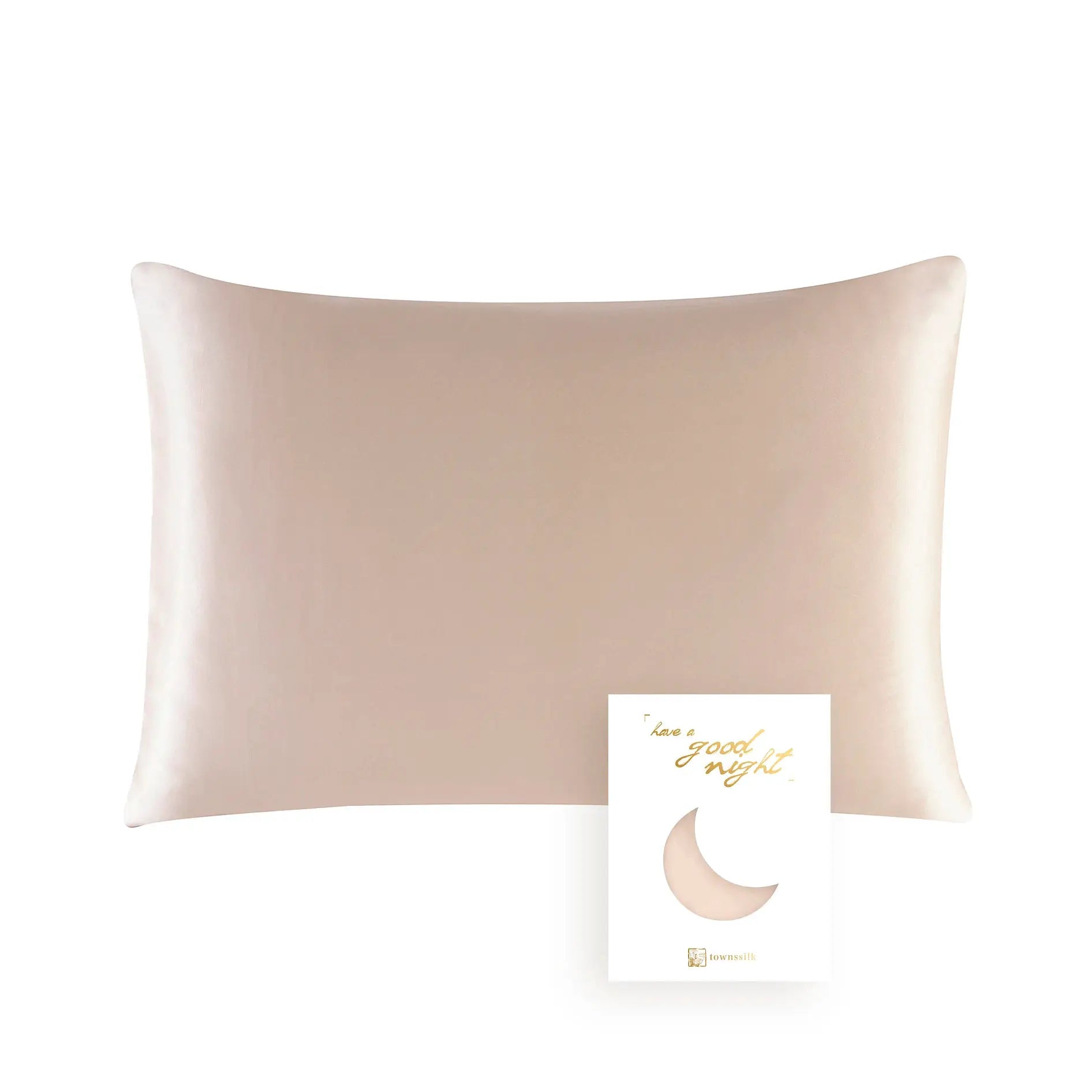 Mulberry silk pillowcase by Simples Market, 100% natural, soft blush beige, 19 momme OEKO-TEX.