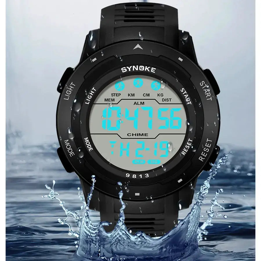 Vigor Mens Digital Sports Watch With Large Screen Display 50M Water Resistance And Alarm Timing