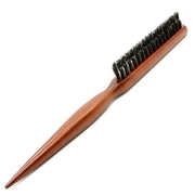 Natural boar-bristle hair brush with wooden handle by Simples Market, anti-static scalp-massage styling tool