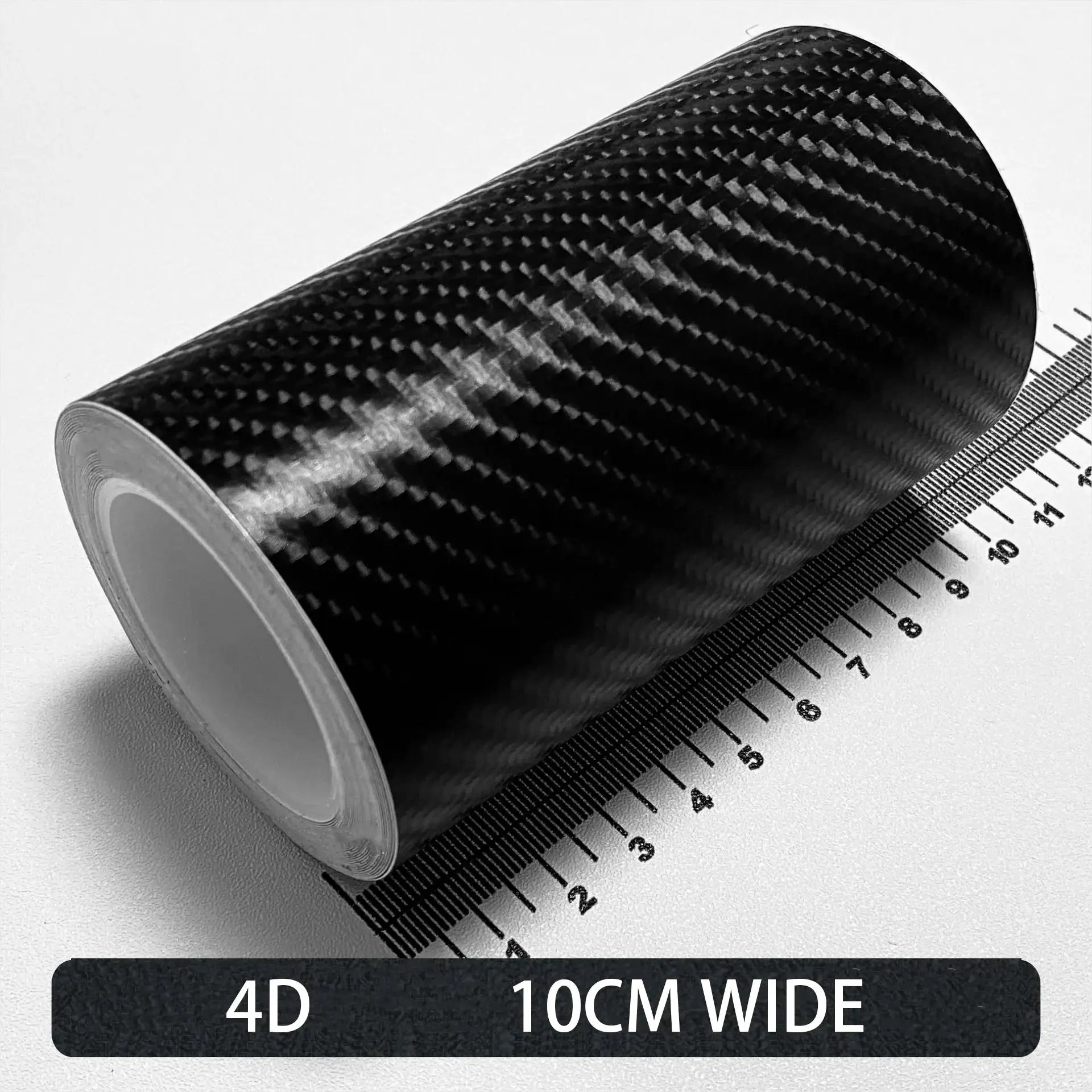 Carbon fiber automotive adhesive tape roll, matte black, 10 cm wide, Simples Market