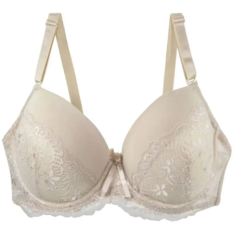Simples Market DaiNaFang push-up breathable lace bra in cream with bow detail