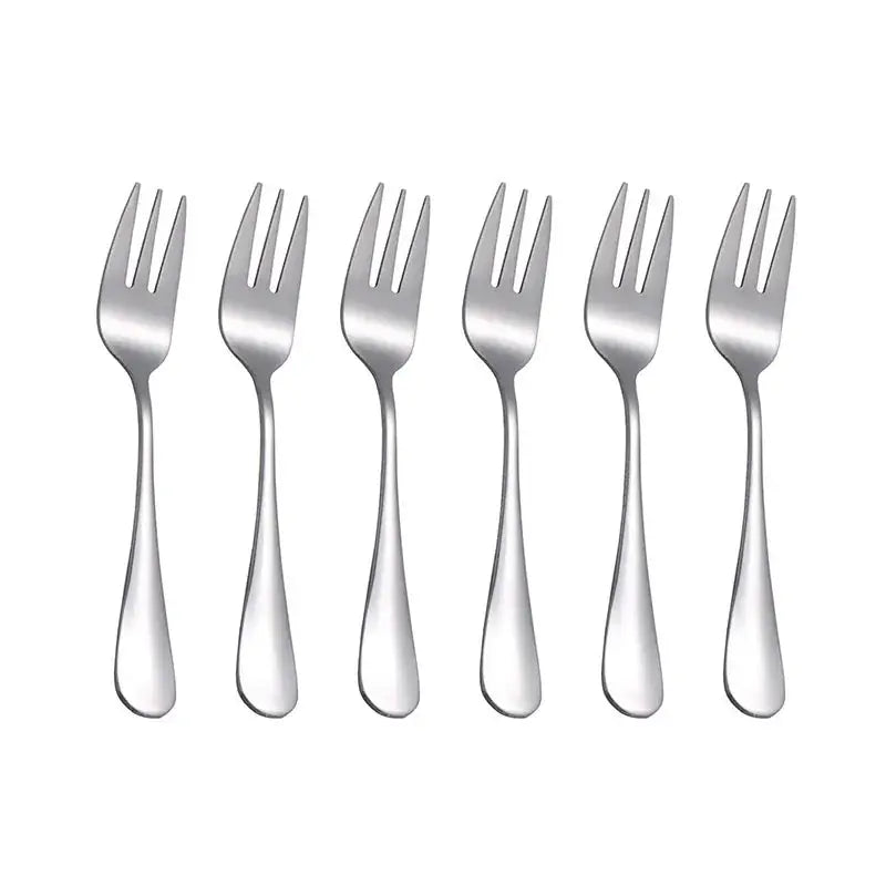 Elegant Set of 6 Stainless Steel Fruit Forks and Dessert Forks for Entertaining Guests