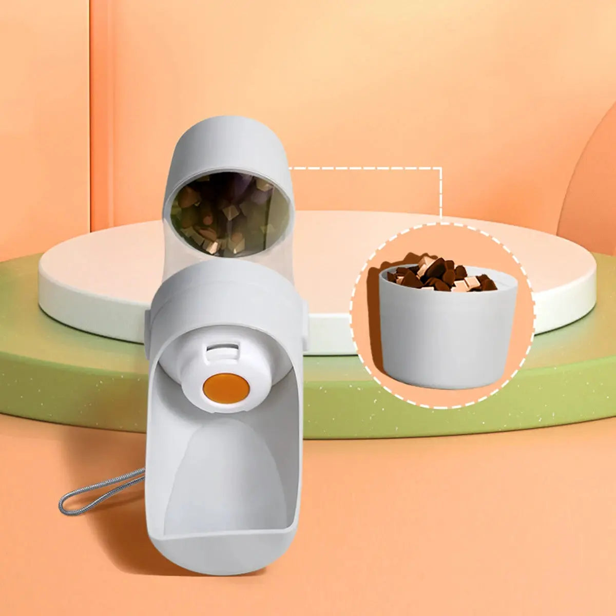 Portable Dog And Cat Water Bottle With Built In Storage Food Container For Outdoor Travel Feeder Bowl Pet Supplies