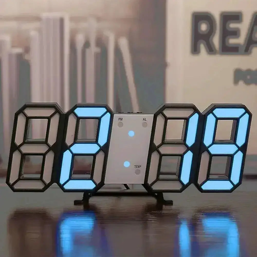 3D LED Digital Clock Wall Decoration With Night Mode For Bedroom Adjustable Electronic Room Decor Aesthetics