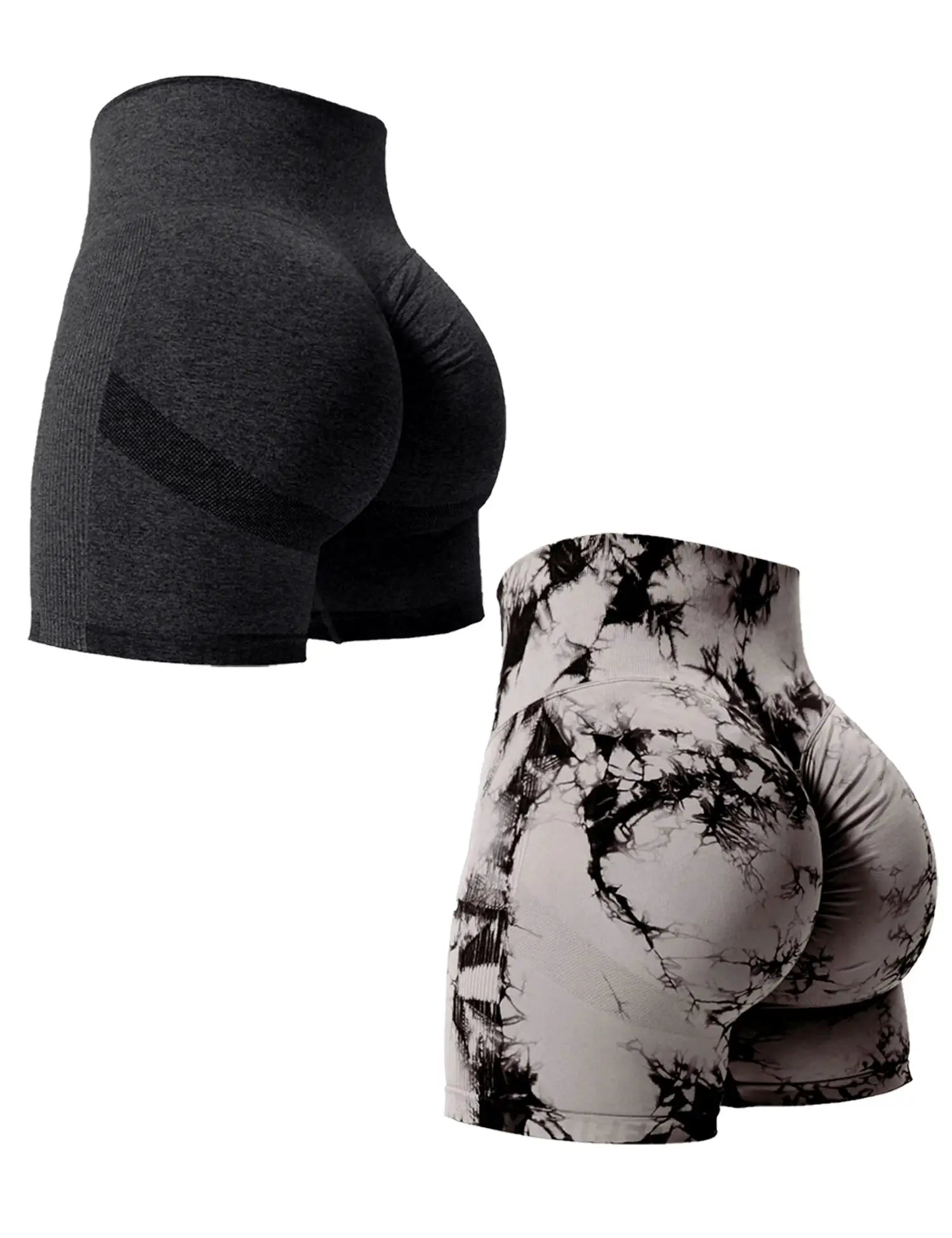 NovaFlex Tie Dye Butt Lifting Seamless Gym Shorts 2 Pack High Waist Nylon Elastane For Workout