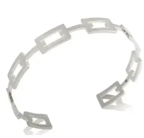 Geometric Stainless Steel Cuff Bracelet For Women With Adjustable Fit And Gold Color Plating