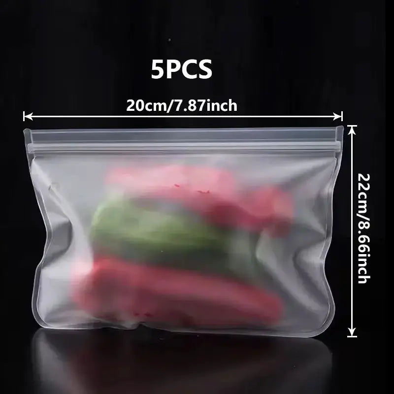 Reusable Silicone Food Storage Bags Leakproof Eco Friendly Freezer Safe Microwave Safe Dishwasher Safe