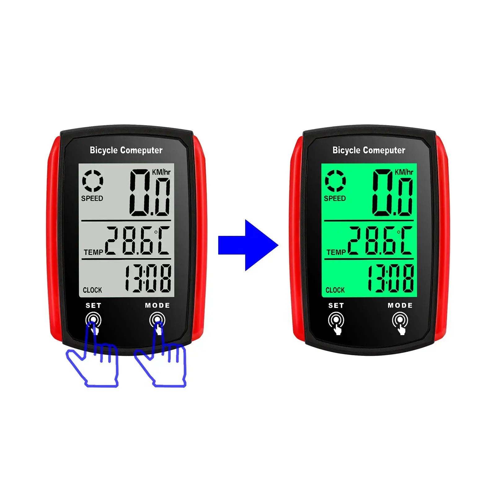 Wired Bicycle Bike LCD Computer Speedometer Odometer Waterproof Backlit Display English For Day Night Cycling