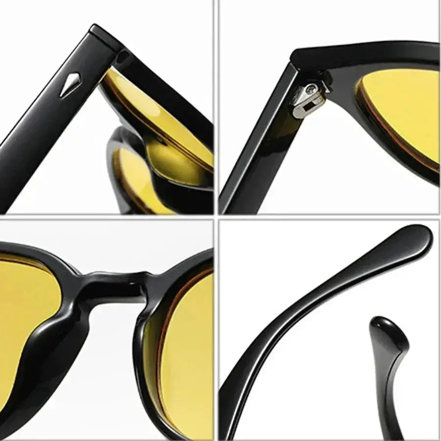 JNPCXI Retro Round Sunglasses With UV400 Protection Rivet Leopard Pattern Unisex Eyewear