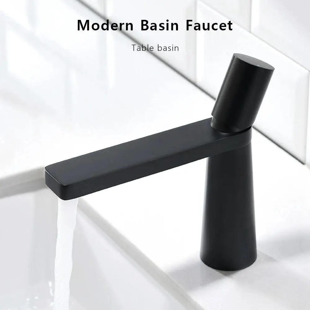 Modern black matte basin faucet with single-handle, single-hole design