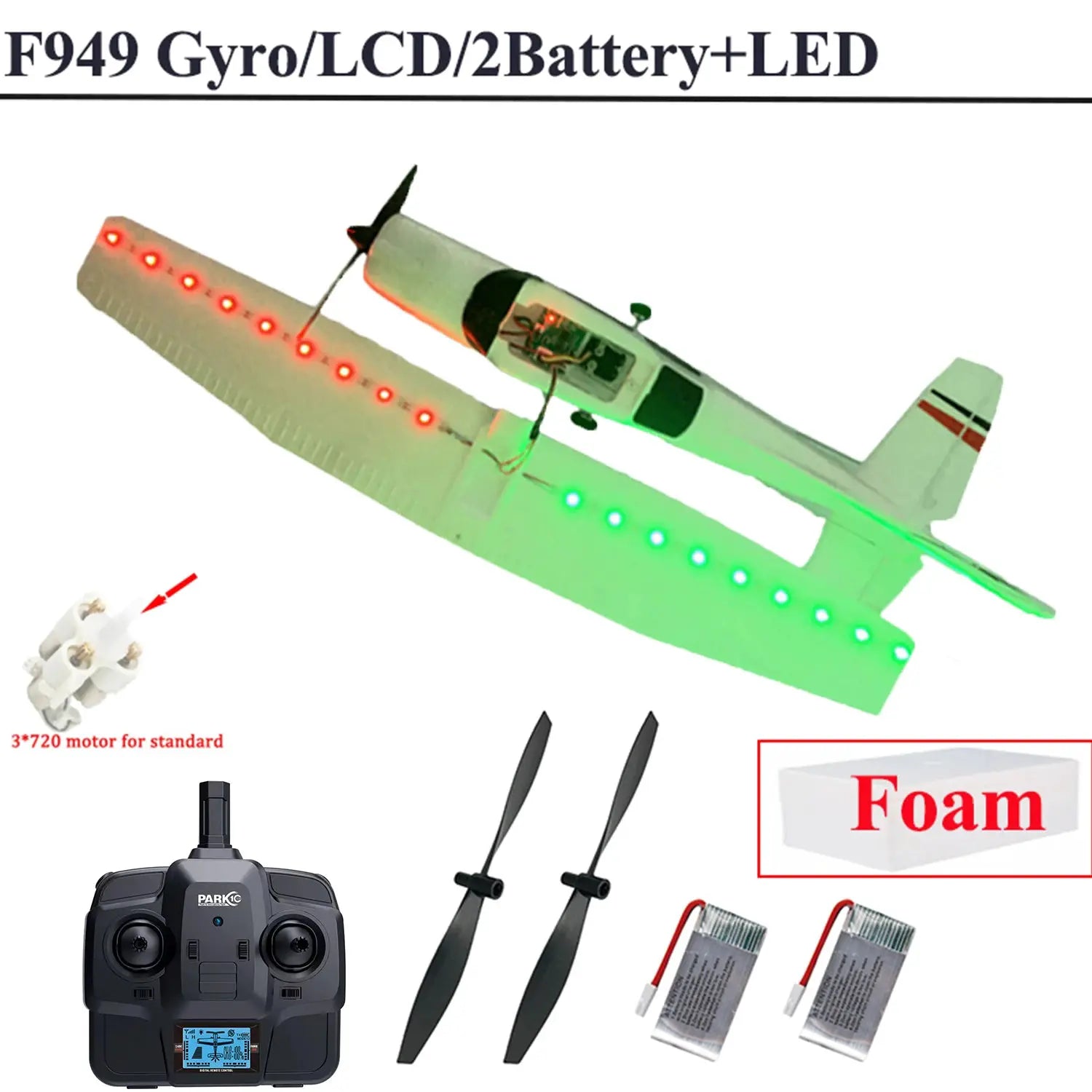 WLtoys F949 LCD RC airplane Cessna 182 with gyroscope and LED lights