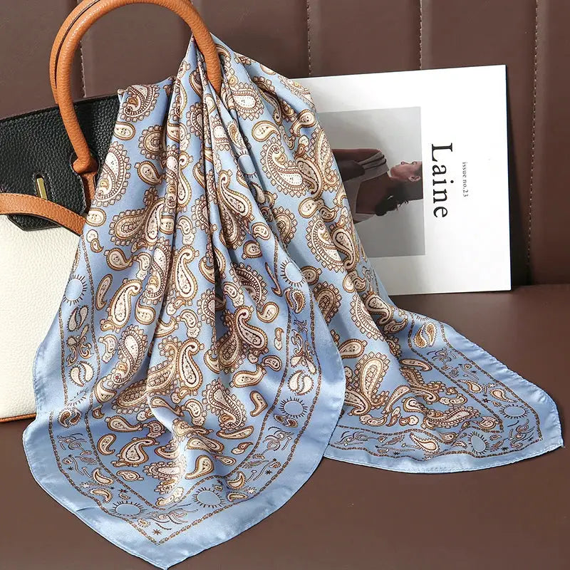 Luxe Silk Satin Square Scarf Silk Feel Finish Versatile Fashion Wrap For Shawl Hijab Neckerchief Hair Ribbon Headband
