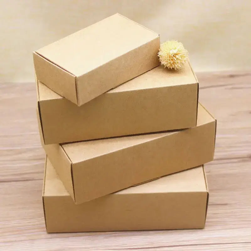 10 Piece Kraft Gift Paper Boxes Set Multiple Sizes White Or Natural Kraft Finish 250 To 300 GSM Cardboard