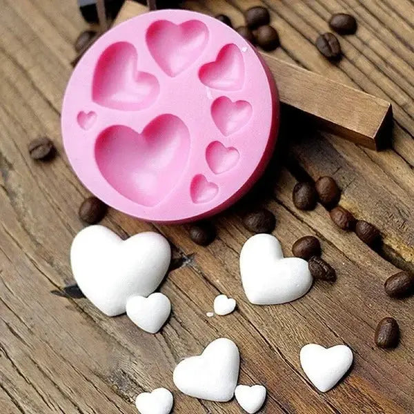 Loving Heart Shape Silicone Fondant Mold For Colorful Chocolate Candy Pastry DIY Cake Decorating Tool