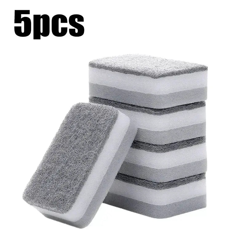 Magic Three Layer Cleaning Sponges Reusable Kitchen Scrubbing Pads For Pans Pots Dishes And Surfaces