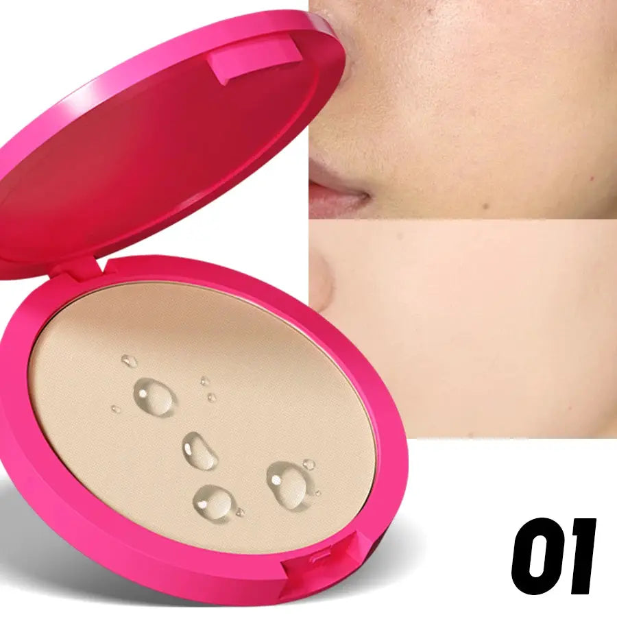 Kafurux Natural Matte Pressed Powder Oil Control Brighten Whitening Foundation Compact Concealer Makeup