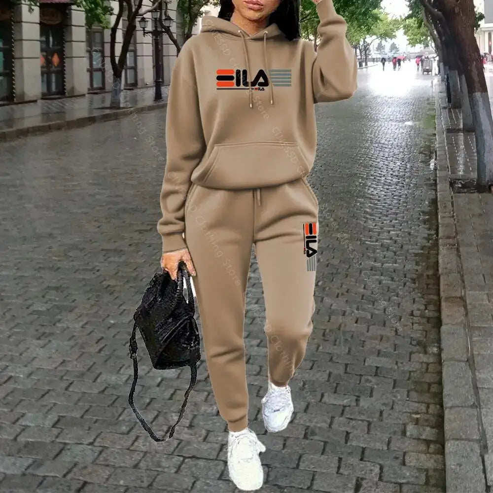 Womens Autumn Winter Hoodie Set Pants Loungewear Luxury Designer