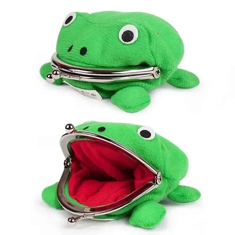 WhimsyPurse Cute Anime Frog Purse With Kissing Lock Plush Frog Shape Unisex Bag Accessory For Women