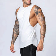 Men's Cotton Tank Top Breathable Sleeveless Gym Vest O Neck Casual Muscle Shirt For Summer Fitness