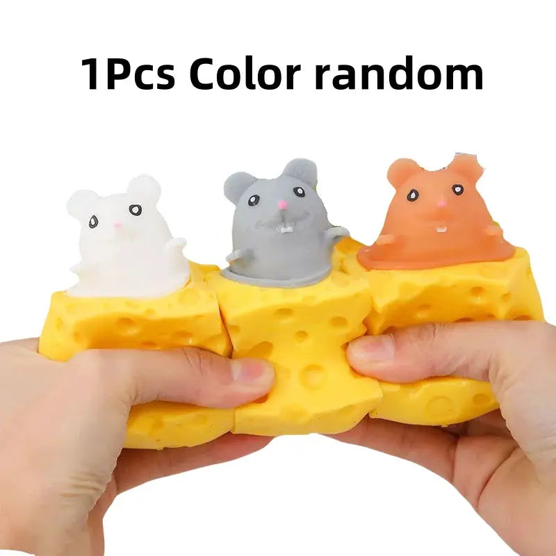 Pop Up Funny Mouse And Cheese Block Squeeze Anti Stress Toy Hide And Seek Figures For Kids And Adults Fidget Relief