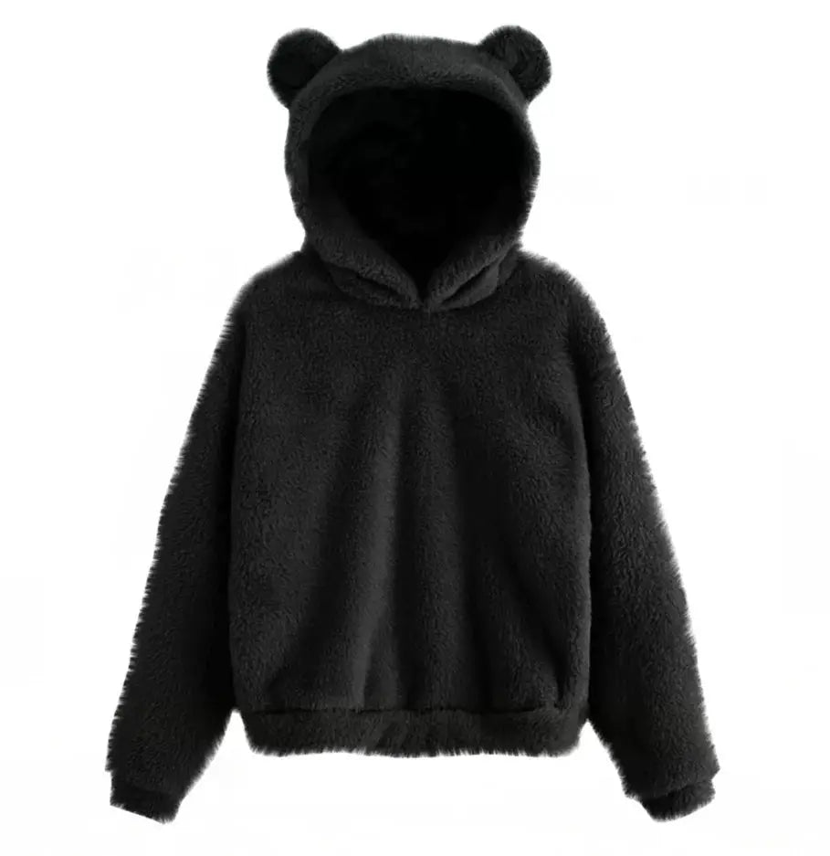 CozyNest Rabbit Ear Hoodie Sweatshirt For Women In Heavyweight Fleece Autumn Winter Warmth And Plush Comfort