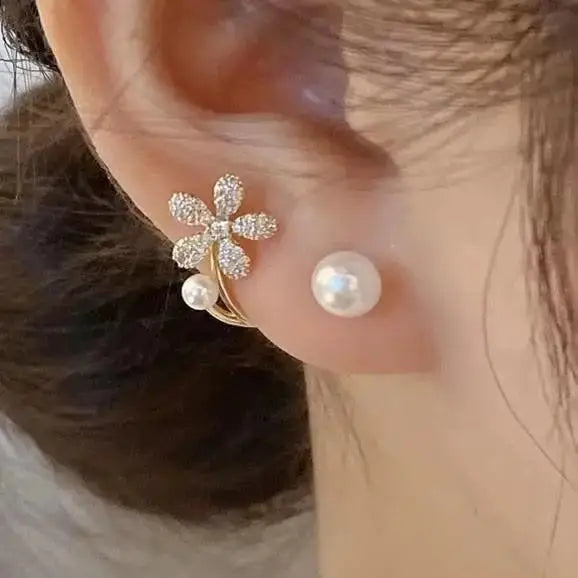 925 Silver Needle Heart Earrings For Women Korean Fashion Crystal Jewelry 2026 Trending Luxury Hoop Earrings