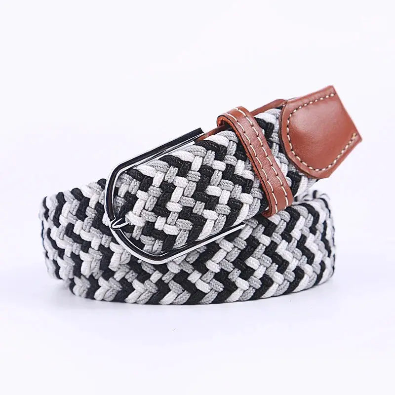 UrbanFlex Unisex Knitted Pin Buckle Belt Elastic Braided Canvas Stretch For Comfortable Jeans Wear