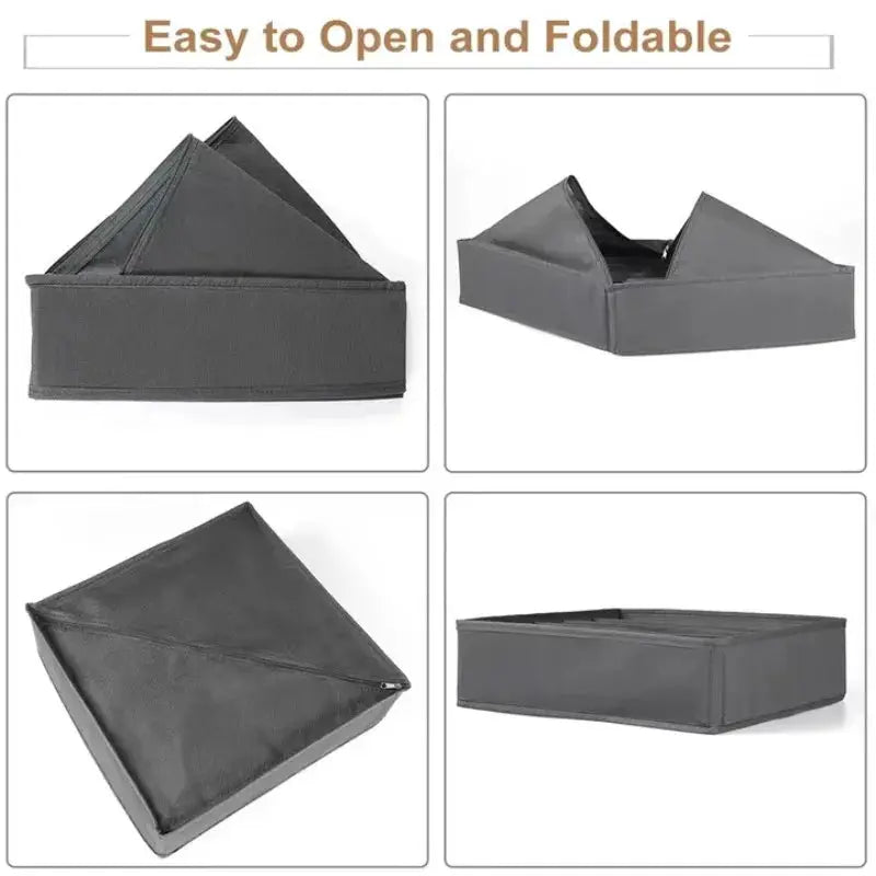 Drawer storage box by Simples Market, gray fabric foldable organizer for underwear, socks and bras.