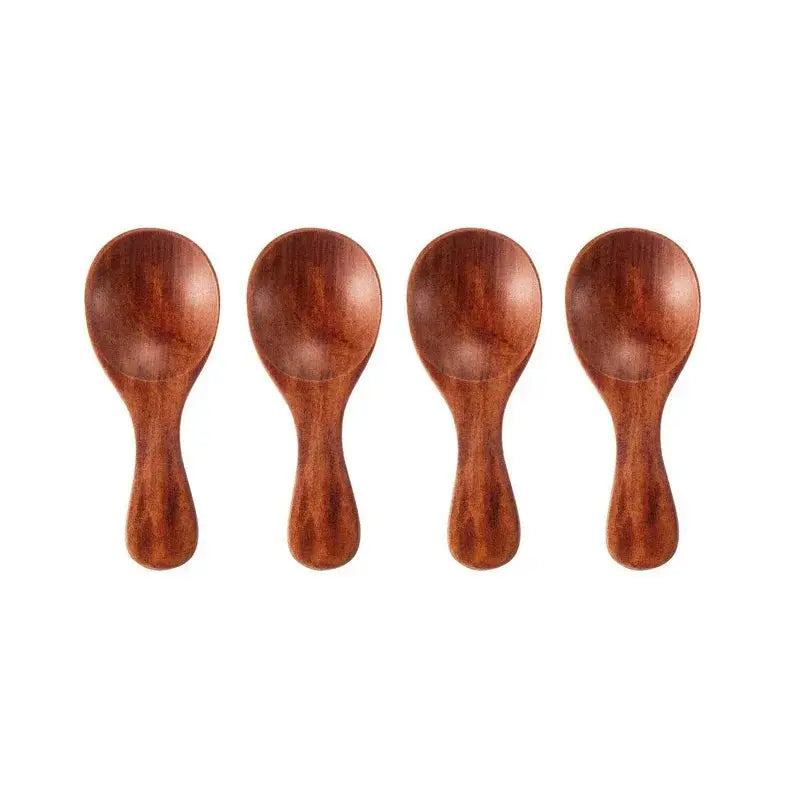 TimberNest Mini Wooden Spoon Set 4 Pieces For Sugar Coffee Tea And Spices Precision Scooping