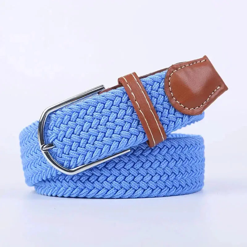 UrbanFlex Unisex Knitted Pin Buckle Belt Elastic Braided Canvas Stretch For Comfortable Jeans Wear