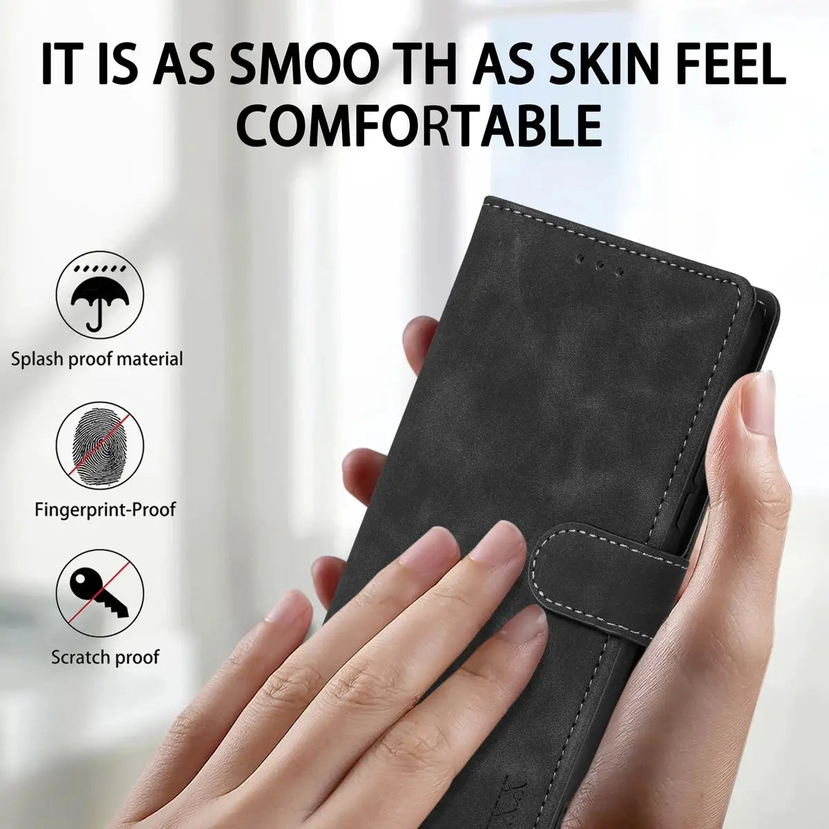 NovaShield Wallet Magnetic Flip Leather Case Skin Friendly Card Slot Protection For Samsung Galaxy Phones