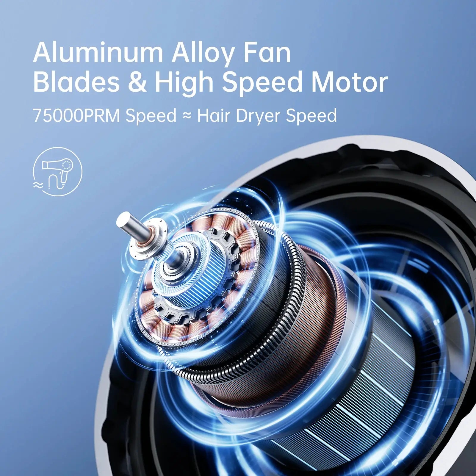 JISULIFE portable turbo handheld fan with aluminum alloy blades and high-speed motor