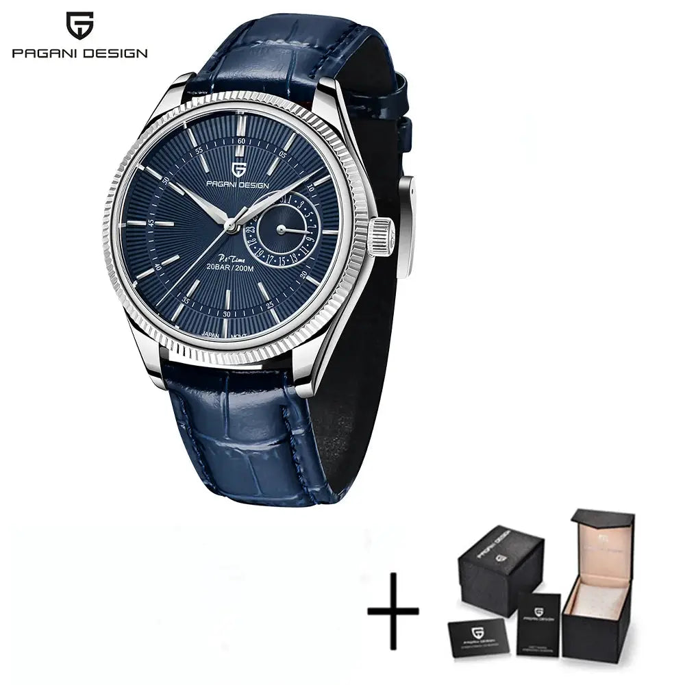 Pagani Design Men Quartz Wristwatch Luxury Sapphire Crystal Diver Watch 200m Water Resistant Date Display Business Style