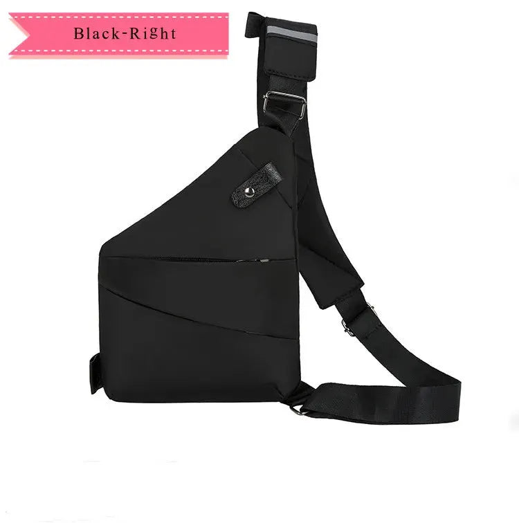 Crossbody chest bag by Simples Market, black waterproof anti-theft with adjustable strap