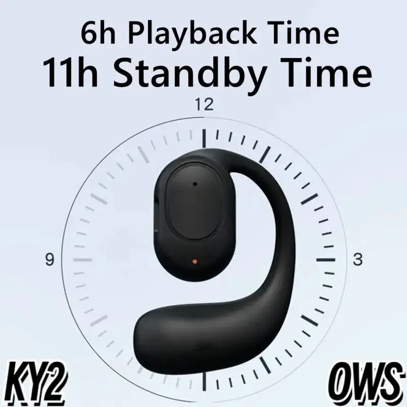 KY2 Wireless Bluetooth Earphones Air Conduction Ear Hook Sports Headset With Noise Cancellation High Fidelity Audio