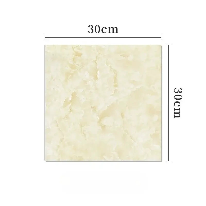 30x30 cm imitation marble ceramic tile sample, pale beige marble pattern, waterproof self-adhesive wall tile.